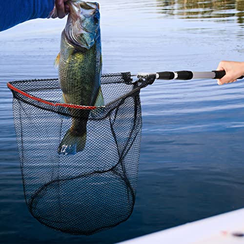 ZENFUN 2 Pack Fishing Net with Telescopic Pole Handle, Fish Landing Net with Sturdy Collapsible Handle, Folding Nylon Mesh Landing Net for Saltwater and Freshwater, Extend to 51 in(Black, White)