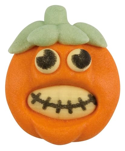 Kaffeehaus Diamant - essbare Zuckerdekoration Halloween - 12 Rondelle mit Halloween Motiven und 6 Kürbisgesichter aus Zucker - Streudeko für Muffins, Torten, Kuchen und Cupcakes - gruselige Aufleger