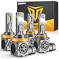 Termitor 9005/HB3 H11/H8/H9 LED Bulbs Combo, 80,000LM 10X Super Brightness, Real 1:1 Mini Size, 6500K White 70,000Hrs Long Service Life with Cooling Fans, Plug N Play, Pack of 4