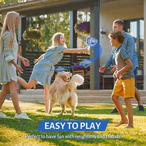 Flying Orb Ball Toy, Hover Ball Hand Controlled Fly Orb Toy, Magic Spinner Boomerang Ball,Flying Spinner with 360° Rotating RGB Light Mini Drone For Kids Adults Indoor Outdoor Space Toy (Blue)
