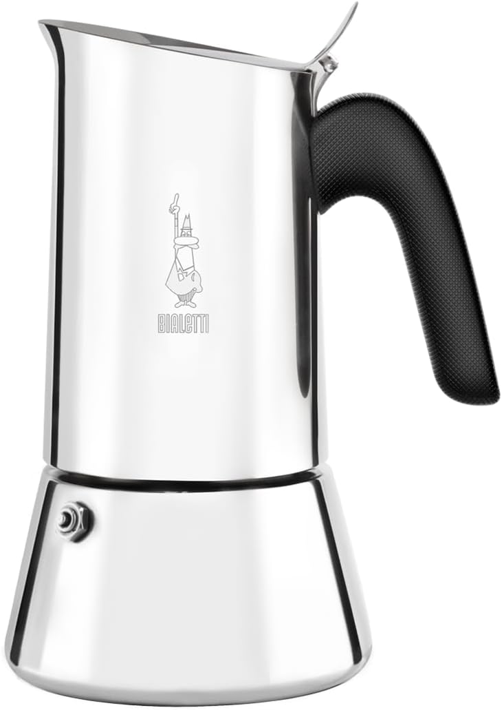 Bialetti Venus Caffettiera in Acciaio Inox, Adatta all'Induzione, Inossidabile, Argento, 6 Tazze