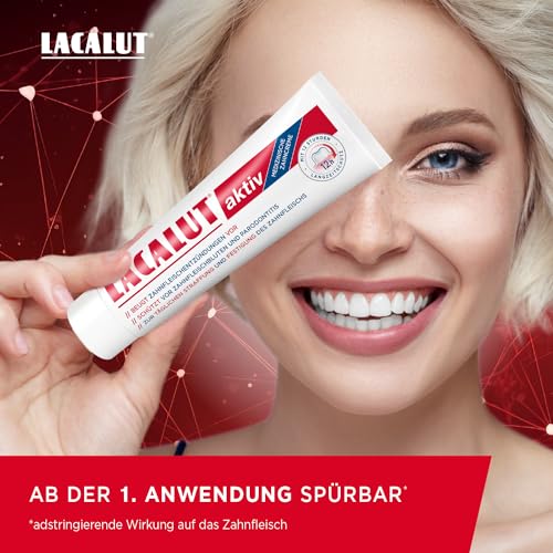 LACALUT AKTIV ZAHNCREME, 100ml Zahnpasta, sofort spürbare Straffung und Festigung des Zahnfleischs, effektive Zahnpflege & Zahnfleischpflege,1 x 100ml (Packung mit 5) – Bild 3