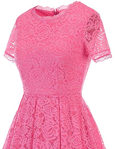 image for DRESSTELLS Semi Formal Hot Pink Homecoming Dresses for Wedding Guest T