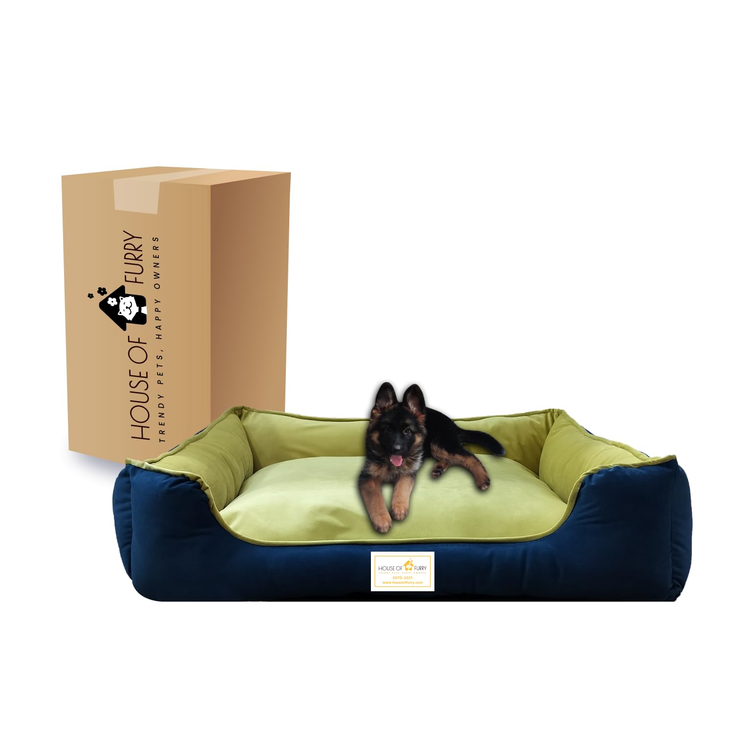 House Of Furry Premium Lounge Bed for Pets | Soft | Breathable | Cotton Bolster | Dogs | Cats (M) (B0B97L9P53) Amazon Price History, Amazon Price Tracker