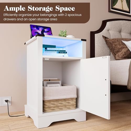 Royalcraftfarmhousenightstandsetof2whitenightstandwithledlightsandchargingstationbedsidetablesetof2withstorageanddoorwoodnightstandforbedroomhomeofficewhite Urban Country Home Decor Royalcraft farmhouse nightstand set of 2 white night stand with led lights and charging station bedside table set of 2 with storage and door wood night stand for bedroom home office white urban country home decor