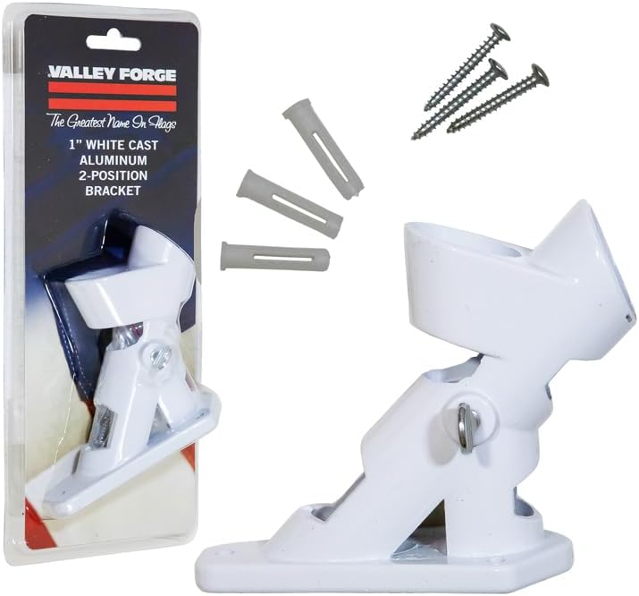 Valley Forge 60752 1" White Cast Aluminum Flag Pole Bracket