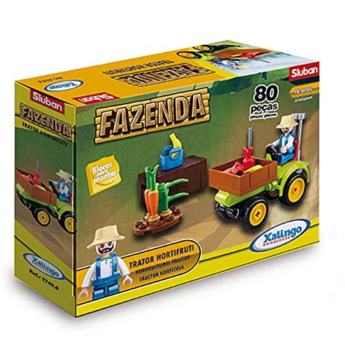 Xalingo Trator Horti Fruti 80 Peças, Multicor