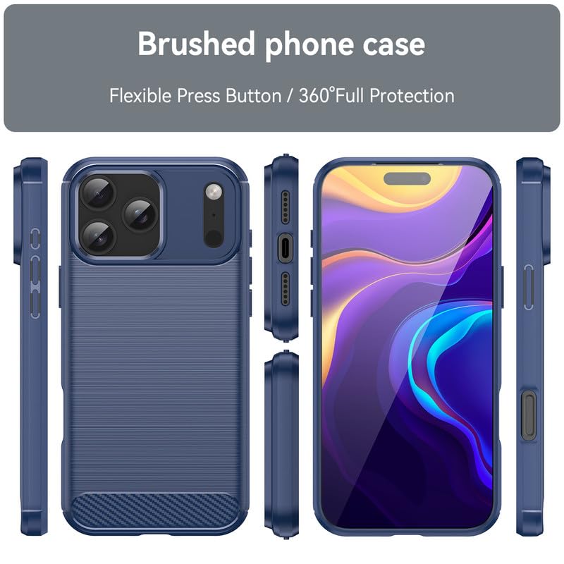 Image of Hybrid Carbon Fiber Back Case for iPhone 17 Pro Max (Blue)