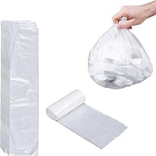 C&S Event Supply Co. Clear 4 Gallon Trash Bags - Un-Scented & Disposable Garbage Bags - Leak Proof & 6 Micron Thickness Plastic Bags - Trash Cans Liner for Kitchen, Bathroom & Office (200 Count)