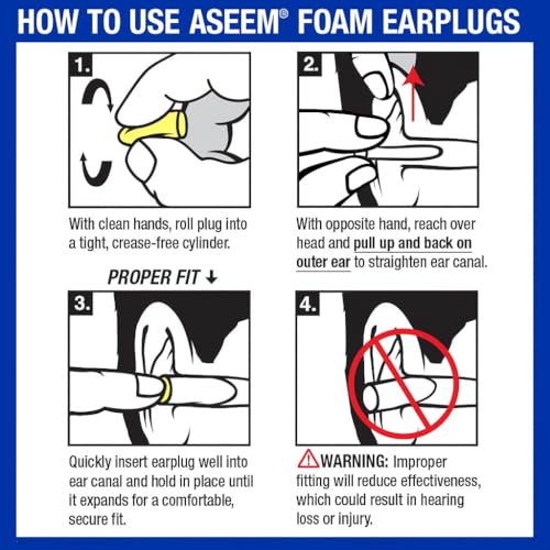 Image of Aseem Ultra Soft Foam Ear plugs for noise cancellation, Ultra Comfortable Premium Noise Reducing ear plugs for sleeping, Loud Sound Reduction, 36 dB Noise Reduction, 60 Pair