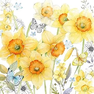 CraftyThings 4 x Paper Napkins - Classic Daffodils - Ideal for Decoupage/Napkin Art