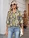 Ivicoer Boho Shirts for Women Polo Tops 3/4 Sleeve Tunic Blouses Dressy Casual Trendy Fashion Outfits 2026 (Boho Print, XL)