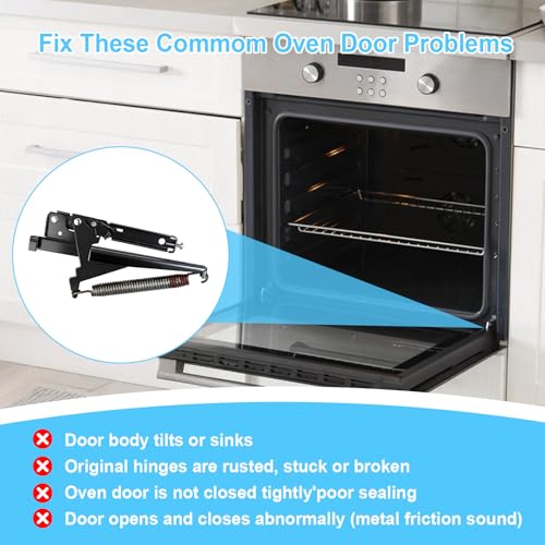Image of PC020009 Range Oven Door Hinges Part, Compatible with Viking Range Series VGSS360 VGSC487 VGIC365 VESC305 VDSC487, Replaces AP5315870 811473 Heavy-Duty Hinge Kit