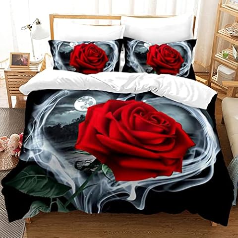 Hoimlm 3D Floral Duvet Cover Set Cover