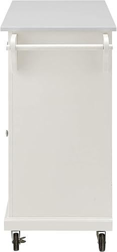 Vista 29 de Crosley Furniture isla de cocina con ruedas, Madera, Blanco