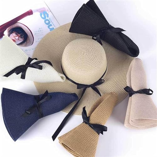 Image of Summer Medium Brim Floppy Beach Straw Hats for Women