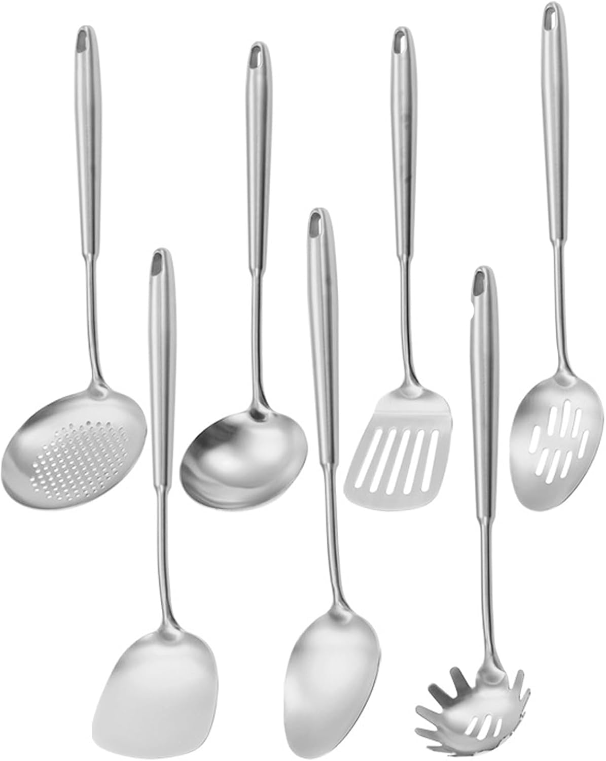 Set di 4 Spatole in Titanio Puro - Utensili da Cucina Antiaderenti, Resistenti E Durevoli, Ideali per Schiumare, Intingere E Girare, Accessori Essenziali per La Cucina. 7PCS M