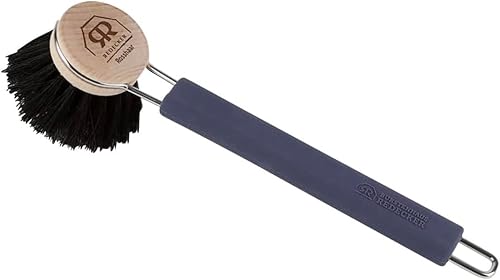 Miniatura 7 de Redecker Mango de cepillo de silicona para platos, sin cabezal de cepillo, marco de acero inoxidable, se adapta a todos los cabezales de repuesto