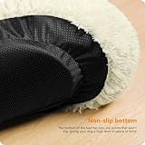 HMTOPE Orthopädisches Hundebett rund Hundekissen Hundesofa Katzenbett Donut Kuscheliges Hundekorb Waschbar, 80 cm Ø, Beige