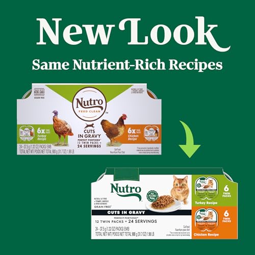 Image of Nutro Perfect Portions Cuts Wet Cat Food, Turkey & Chicken, 2.6 oz, 12 ct