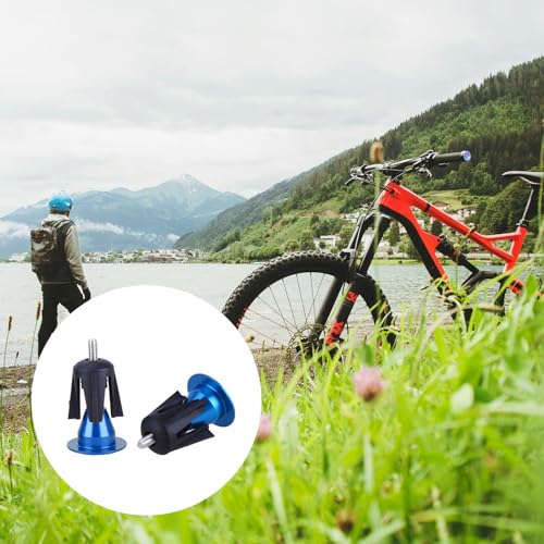 Image of 2 Pack Aluminum Bike Handlebar End Plugs Bike Bar End Grips Expanding Locking Bar End Caps for Drop Bars, Expandable Adjustable Locking End Caps