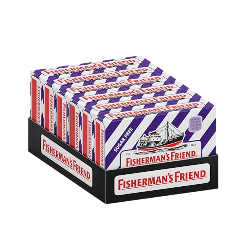 Fisherman's Friend - Pack of 6, 45g Blackcurrant Lozenge Packs, Sugar Free Menthol Lozenges (45g x 6)
