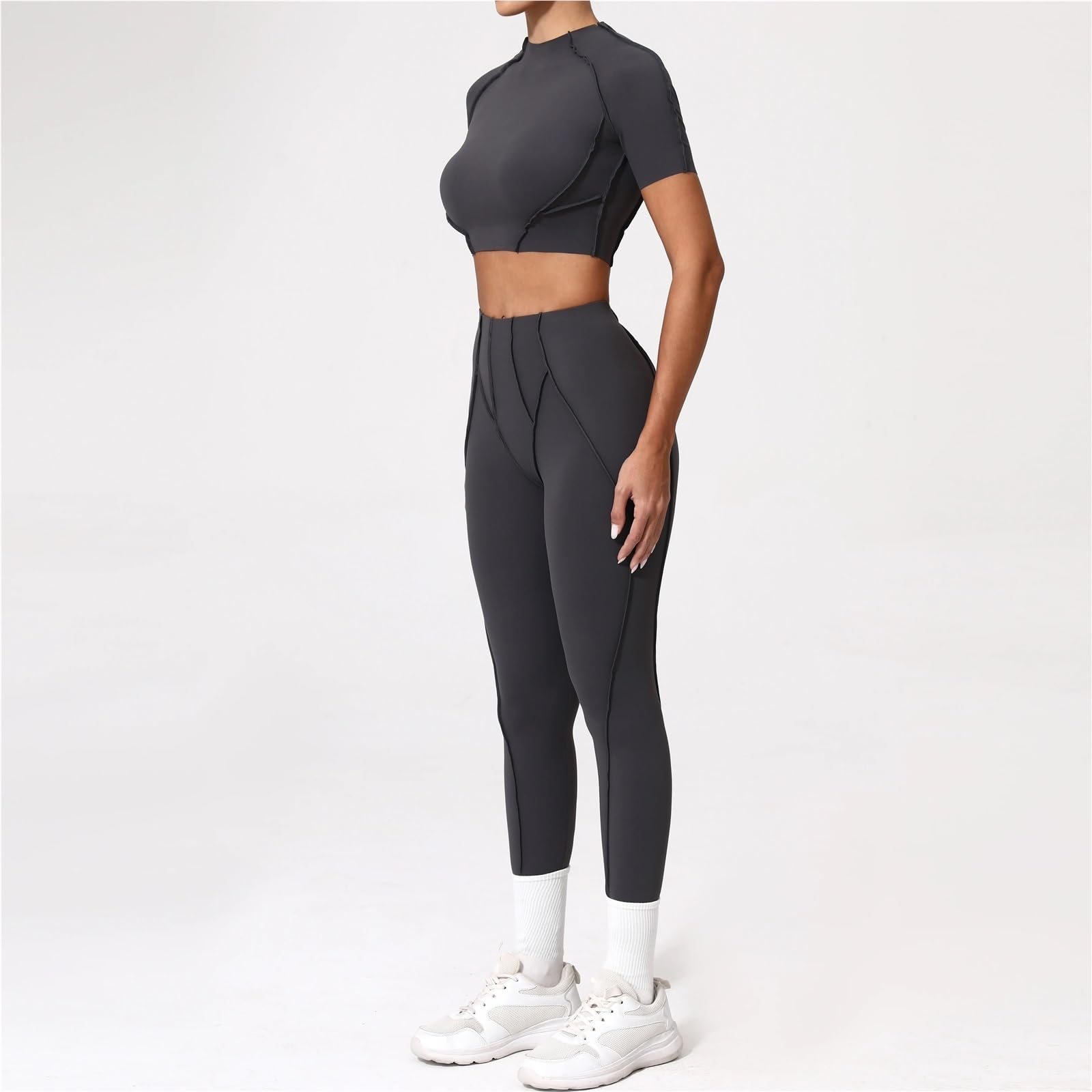 Conjunto Deportivo de 2 uds. De Traje Yoga for Mujer, chándal Gimnasio Secado rápido, Entrenamiento for Correr, Camisa Manga Larga, Ropa
