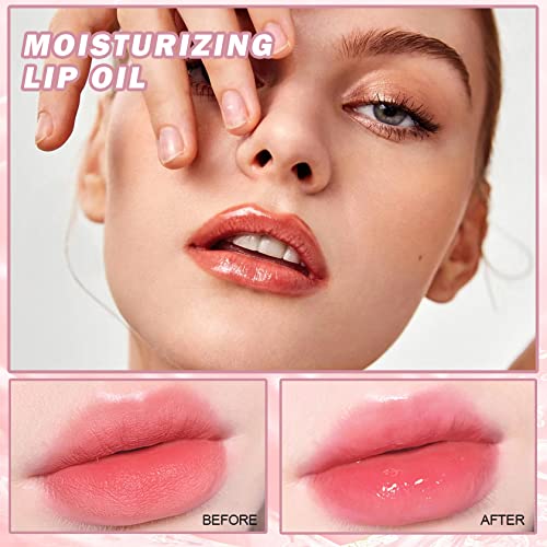 Awccxmym 4Pcs Roll On Lip Oil Plumping Hydrating Lip Gloss Set Lip Balm Clear Transparent Brighten Moisturizing Long Lasting Lip Care Lip Gel Kit Makeup For Natural Shiny #TOP2