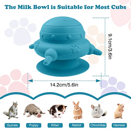 Kddfn Puppy Milk Feeder - Puppy Feeder Pet Self Feeding Device with 4 Nipples for Multiple Puppies Newborn Kitten Bottles Nursing Supplies for Puppy Feeding Station Nursing (Blue) - Image 5