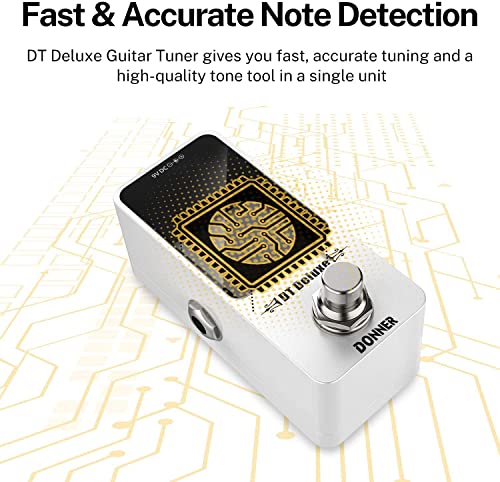 Image of Donner Tuner Pedal, DT Deluxe Chromatic Guitar Tuner Pedal for Electric Guitar and Bass ± 1 Cent USB or 9V Power Supply True Bypass