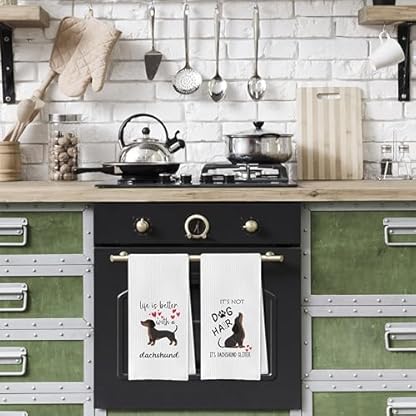 Gqtt Geschirrtücher mit Dackel-Geschenken – Wiener Hunde-Küchentücher, Dackel-Liebhaber, Geschirrtuch, 4er-Set – Bild 4