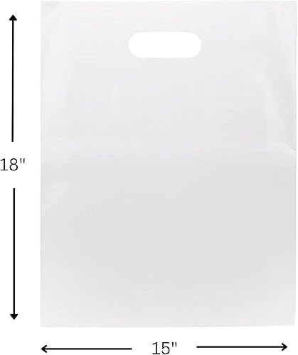 Miniatura 10 de ClearBags - Bolsa con asa de 228 x 228 x 2 cm de polietileno de baja densidad bolsa de mercancía con asas troqueladas resistente a desgarros