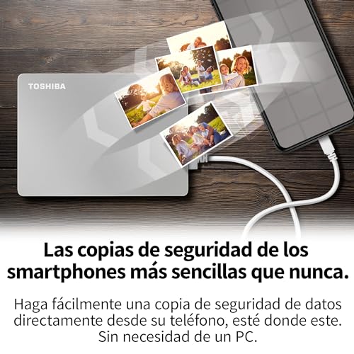 Toshiba 4TB Canvio Flex Portable External Hard Drive for Mac, Windows PC and Tablet use, compatible with most USB-C and USB-A devices, Silver (HDTX140ESCAA) - imagen 5