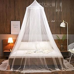 Moustiquaire Ciel de Lit Bébé, Facile à Installer, Adapté Pour Lit Simple, Double, Blanc