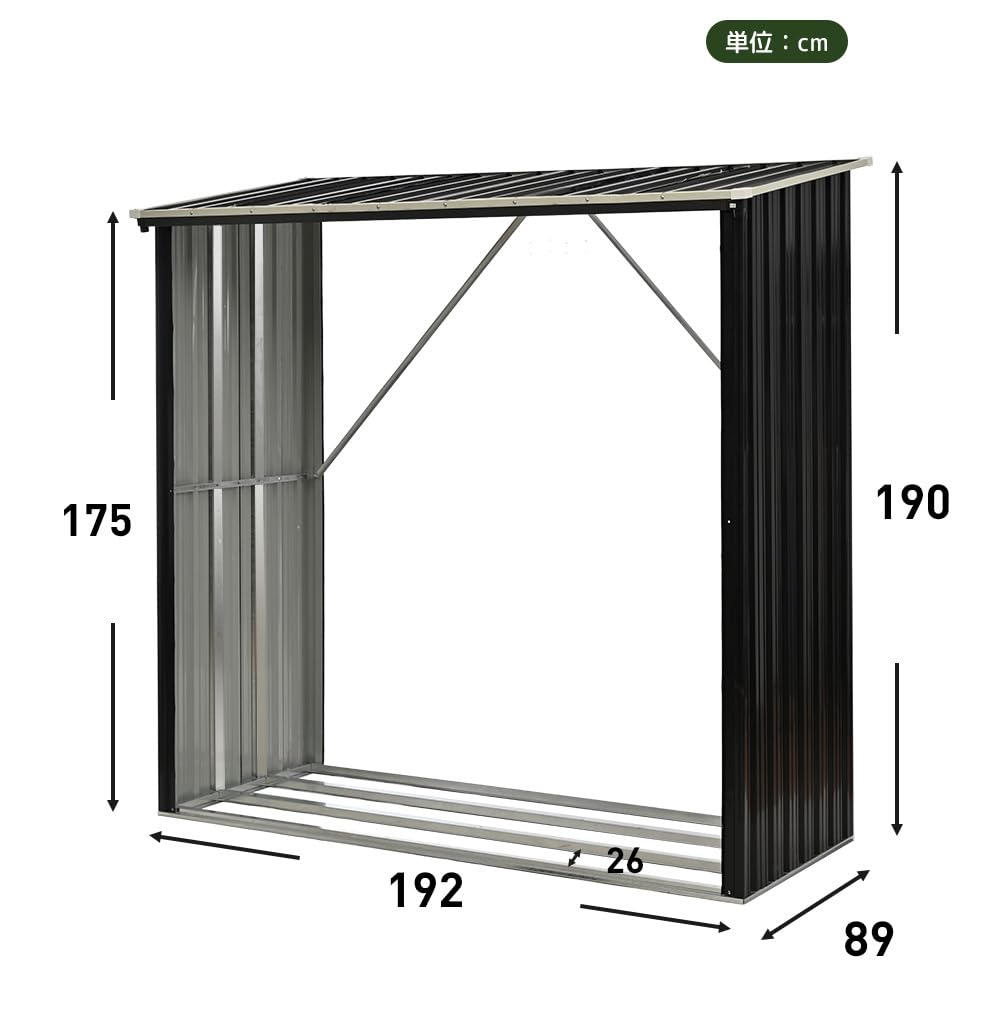 屋根付き薪ラック 大型 金属製　屋根付き Amazon.co.jp: Harper & Bright Designs 薪ラック 屋根付き 屋外