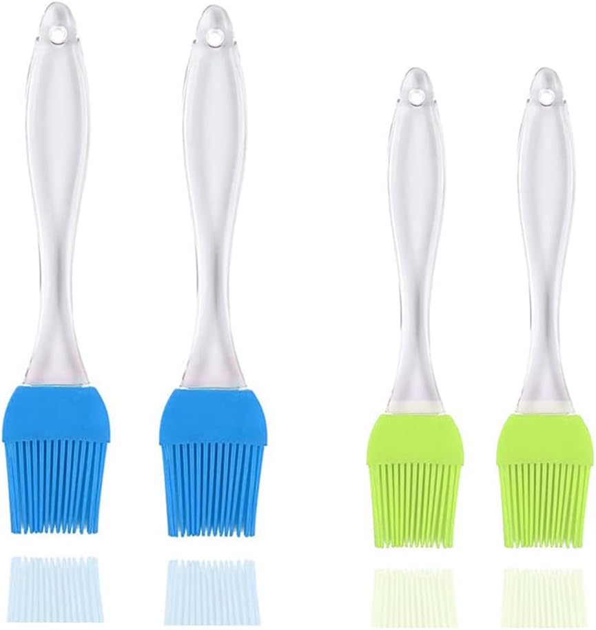 Pastry Brush Silicone, 4 Pcs- 7″ & 8″ Basting Brush Set, Heat Resistant Oil Brush for Cooking Kitchen Baking Barbecue Grilling Meat