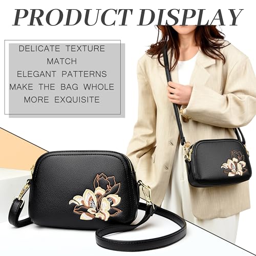 Shoulder Bag For Women Satchel Bags Embroidered Designer Purse Vegan Leather Cell Phone Purse2