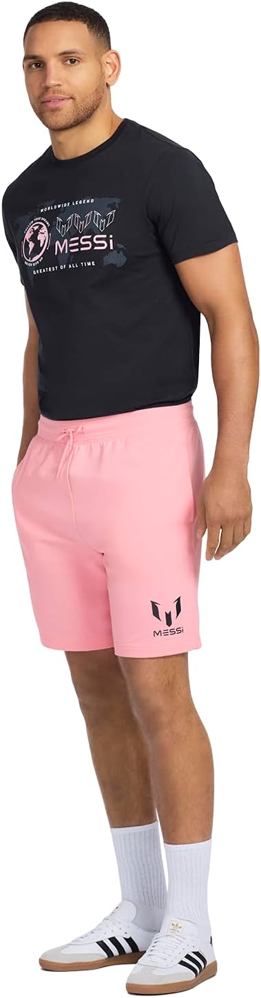 Messi Mens Lifestyle Essential Wingstar Shorts, Comfortable Fit with Drawstring - Image 2