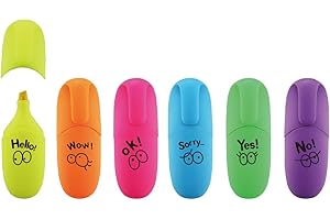 Yoobi Pastel Pocket Pack: 6 Mini Markers in Fluorescent Colors