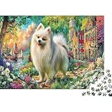 volpino di pomerania bianco e nero PUZZLE DA 1000 PEZZI：Include 1000 pezzi, dimensione finita: 38x26cm/1000pcs. Regala a tutta la famiglia momenti di puro divertimento e ore di svago assemblando questo incredibile puzzle, il modello da 1000 pezzi perfetto per adulti.