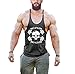 InleaderStyle Men's Cotton Gym NoPainNoGain Tank Tops-black-L