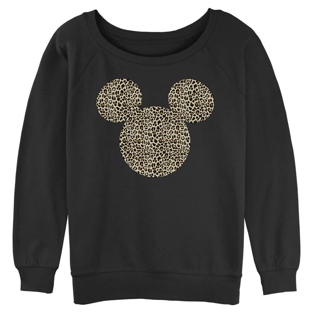 Disney womens Disney Classic Mickey Animal Ears Juniors Raglan Pullover With Coverstitch