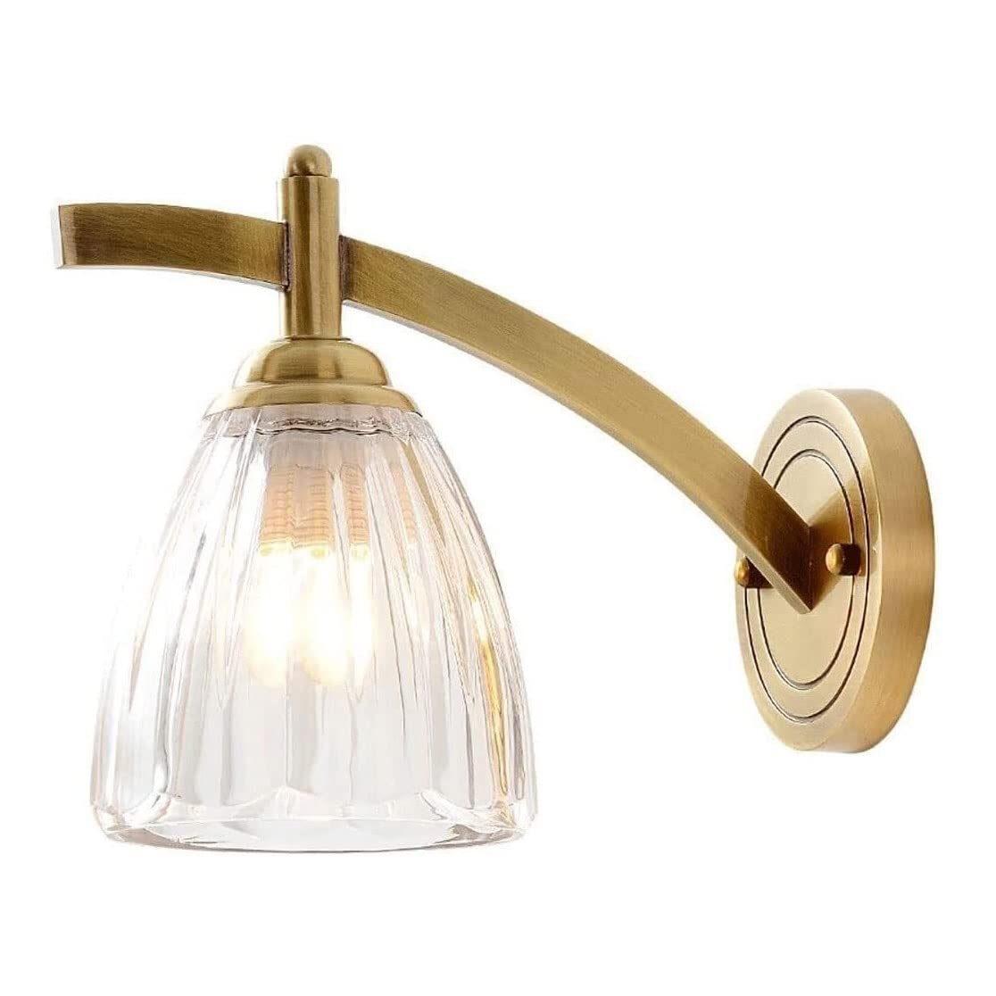 VDOQTLJT Wall Mount Light Copper Lamp Sconce Cystal Glassshade Modern Bedside Compatible with Living Room Bedroom Background Aisle Lights Lámpara De Pared LED Chandelier Ceiling