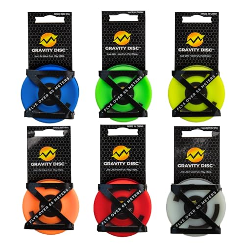 Gravity Disc - Mini Flying Discs 6-Pack Pocket-Sized Flies 200+ Feet Disc Golf Accessories Ultimate Frisbee Trick Shots Gadgets for Camping Outdoor Fun & Yard Games