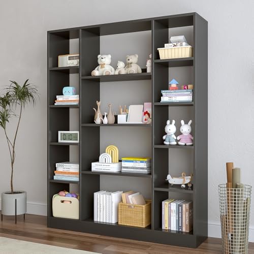 OSCHF Cube Storage Bookcase with Base - Large Wooden Bookshelf wi...