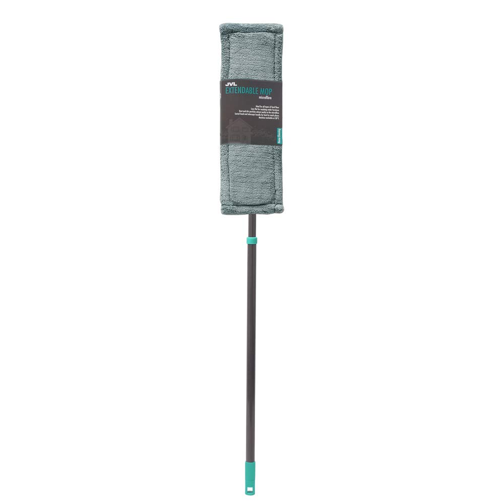 Jvl Grey/Turquoise Super-Absorbent Microfibre Extendable Flat Floor Mop, One Size