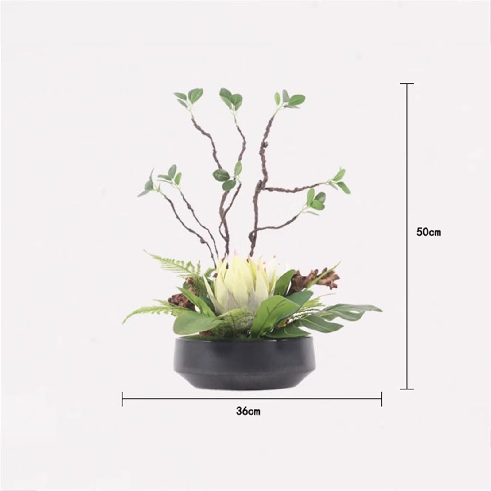 Fiori Artificiali con Vaso Simulazione Pianta Bonsai Ornamenti Ceramica Simulazione Fiore Arte Casa Ristorante Negoziazione Centrotavola Fiori Finti per Decorazioni