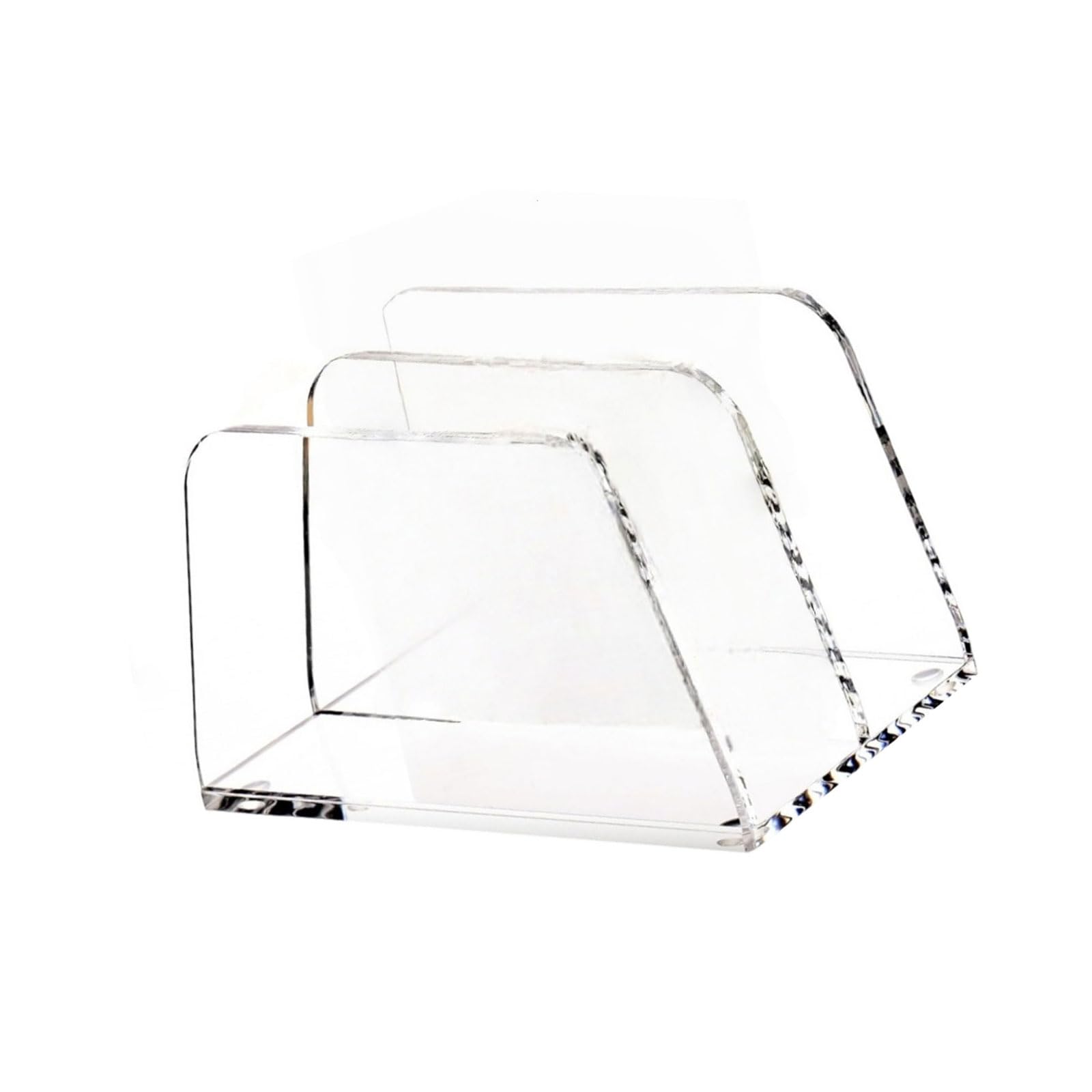 Msioytog Multipurpose Clear Desktop Organiser Duals Compartment Design Storage Rack for Files Letters Essential Double Layer Document Holder