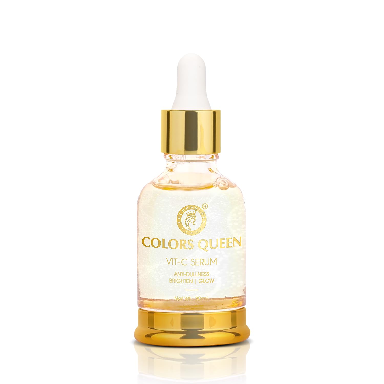Colors Queen Vitamin C Face Serum - 30 ml | Light-Weight & Non Greasy Niacinamide Face Serum | Anti Dullness, Brightening Face Serum for Glowing Skin | Suitable for All Skin Types