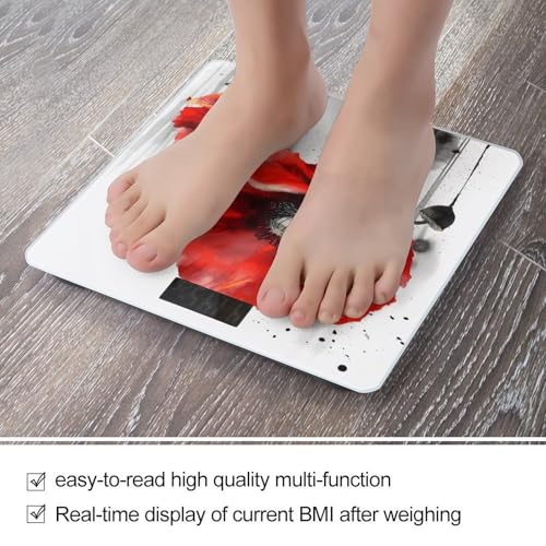 Báscula digital de baño con diseño floral y vidrio templado miniatura 5